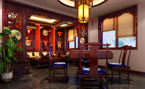 蚌埠古典中式风格茶楼包间设计装修效果图